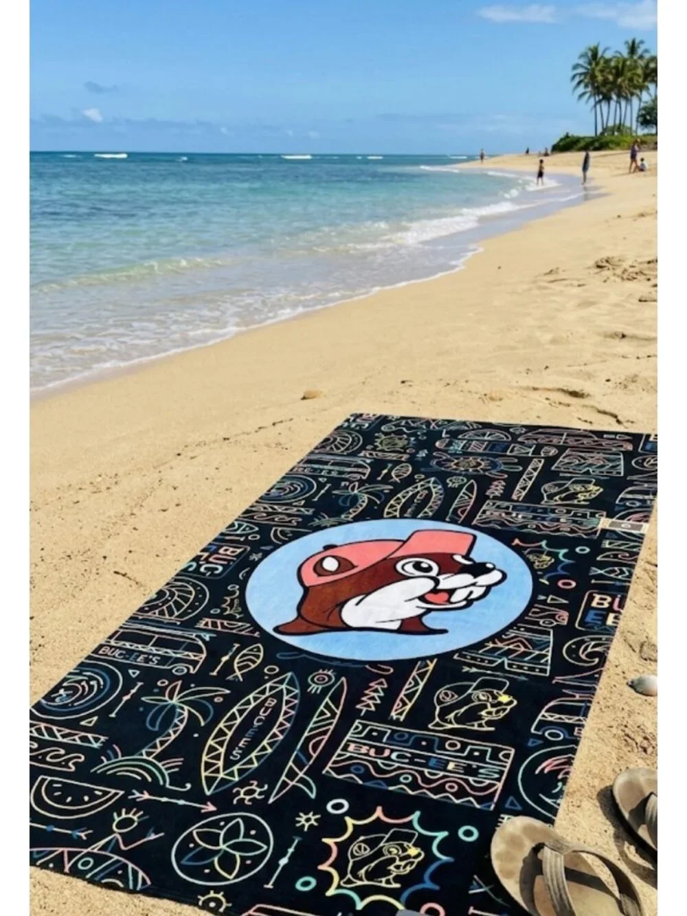 Buc-ees Neon Pattern Beach Towel 35